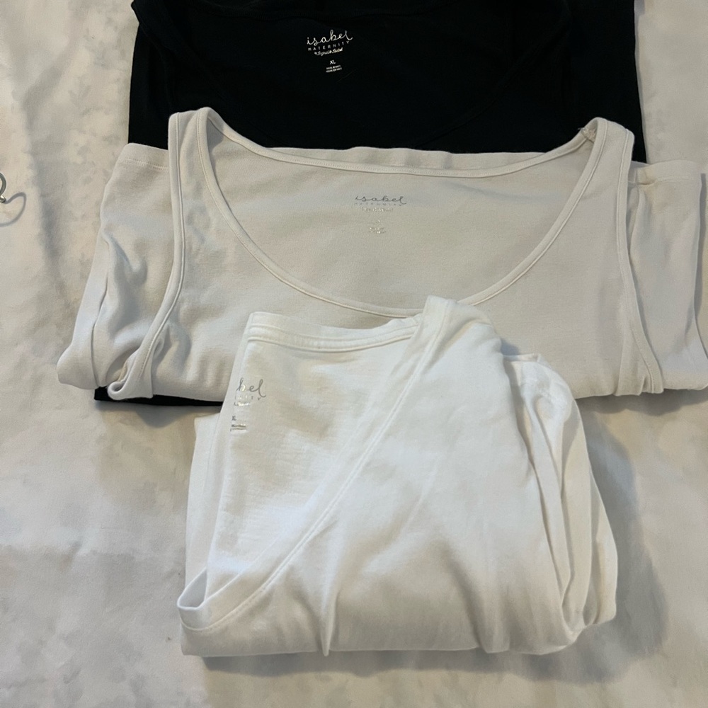 Isabel Maternity by Ingrid & Isabel XL Shirt Bundle 2 Tank Tops & 1 Long Sleeve